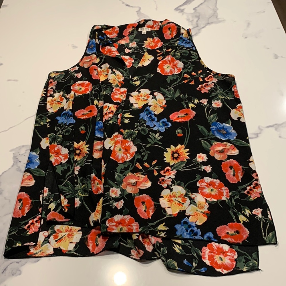 Spense Sleeveless Floral Print Top